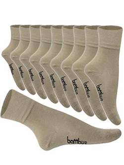 5-10 Paar Bambus Socken Herren Bambussocken Normallang Damen (39-42, 10 Paar Beige) von SGS