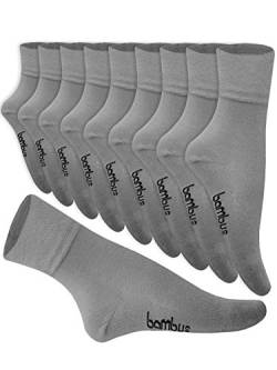 5-10 Paar Bambus Socken Herren Bambussocken Normallang Damen (39-42, 10 Paar Grau) von SGS