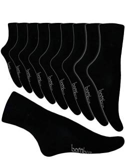 5-10 Paar Bambus Socken Herren Bambussocken Normallang Damen (43-46, 10 Paar Schwarz) von SGS