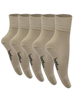5-10 Paar Bambus Socken Herren Bambussocken Normallang Damen (43-46, 5 Paar Beige) von SGS