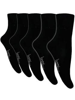 5-10 Paar Bambus Socken Herren Bambussocken Normallang Damen (47-50, 5 Paar Schwarz) von SGS