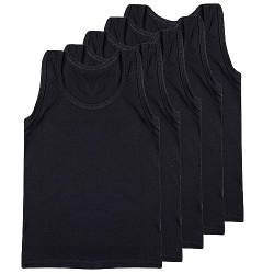 SGS 5er Pack Unterhemden Jungen 164 Unterwäsche Unterhemden Jungen 158 Tanktop Junge Schwarz 158-164 von SGS