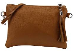 SH Leder Echtleder Umhängetasche Clutch kleine Tasche Abendtasche 22x15cm Anny G248 (Cognac) von SH Leder