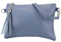 SH Leder Echtleder Umhängetasche Clutch kleine Tasche Abendtasche 22x15cm Anny G248 (Jeansblau) von SH Leder