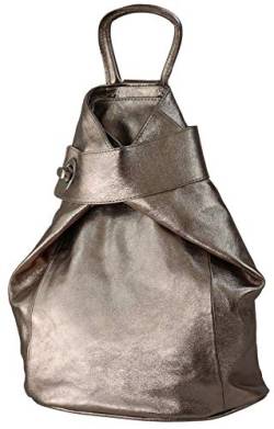 SH Leder Leichter echt Leder Damenrucksack CityRucksack Daypack Frauen Rucksack in Genarbt Rindleder 29x34cm Pamela G2517 (Bronze) von SH Leder