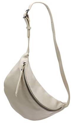 SH Leder echt Leder Damen Unisex Brusttasche für Festival Reise mittelgross Hüfttasche Crossbody Bag Frauen Ledertasche 37x21cm Fania G697 (Beige) von SH Leder