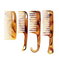 SH-RuiDu Professionelles Haarstyling-Kamm für Herren, zum Entwirren von Haaren, breite Zähne, 4 Stück von SH-RuiDu