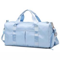 SH-RuiDu Reisetasche mit Trocken-Nass-Trennung, wasserabweisend, Sporttasche, hellblau, modisch von SH-RuiDu