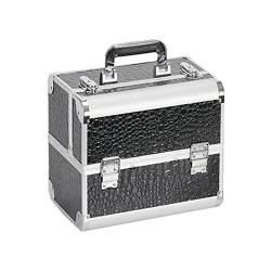 SH-RuiDu Tragbarer Make-up-Koffer Organizer Box Kosmetik Schminkbox Reise Abschließbarer Koffer mit Schlüssel, Schwarz , Modisch von SH-RuiDu