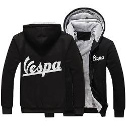 SHAMMA 2023 Herren Kapuzenpullover für den Dienst Vespa Winter Pullover Reißverschluss Mäntel Jacken Warme Dicke Oberbekleidung Wolle Lässiges Sweatshirt Workout Tops für Männer-B||L von SHAMMA