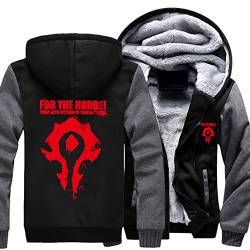 SHAMMA 2023 Herren Winter Hoodies für Warcraft World Fleece Jacken Mäntel Reißverschluss Pullover Warm Dicker Hoodie Schwergewicht Sweatshirt Workout Sport Oberbekleidung für Männer-D||5XL von SHAMMA