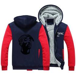 SHAMMA Herren Fleece Hoodies für 2PAC Full Zip Mäntel Winterjacke Warm Dicker Pullover Schweres Oberbekleidung Sport Sweatshirt Lässige Tops für Männer-D||XXL von SHAMMA