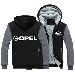 SHAMMA Herren Fleece Hoodies für OPel Winterjacke Reißverschluss Mäntel Pullover Schweres Sweatshirt Training Oberbekleidung Langarm Tops für Männer-D||M von SHAMMA