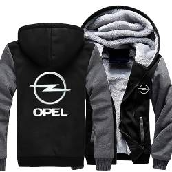 SHAMMA Herren Hoodies Tops für OPEL Full Zip Up Kapuzenpullover Fleecejacken Warme dicke Mäntel Herbst Winter Oberbekleidung mit Taschen-D||3XL von SHAMMA