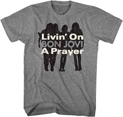 Bon Jovi Rock Band We're Half Way There Livin on a Prayer Adult T-T-Shirts Hemden Tee(Small) von SHANGPIN