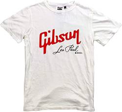 DeFen Gibson Les Paul White T-T-Shirts Hemden Mens Round Neck Short Sleeves Bottoming T-T-Shirts Hemden(Large) von SHANGPIN