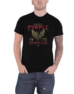 Deep Purple T-Shirts Hemden Highway Star 1972 Band Black(X-Large) von SHANGPIN