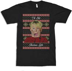 Home Alone Ugly Christmas Sweater T-T-Shirts Hemden, Macaulay Culkin Xmas Pattern Tee(X-Large) von SHANGPIN