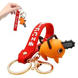 SHANHAIKX Kettensäge Man Pochita Schlüsselanhänger Süßer Schlüsselanhänger,Cartoon-Schlüsselanhänger,Die niedliche Optik in Orange ist das perfekte Geschenk für Kids und Fans (Pochita) von SHANHAIKX