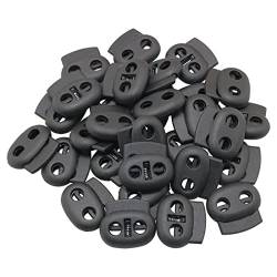 SHANHUHAI 50 Cord Plugs, Cord Plugs, Cord Clips (Double Hole), Black, Round Plastic Cord Plugs, Rubber Cord Plugs, Quick Release Laces, Rope Slides, Belt Clips, Tank, Cord Plugs von SHANHUHAI
