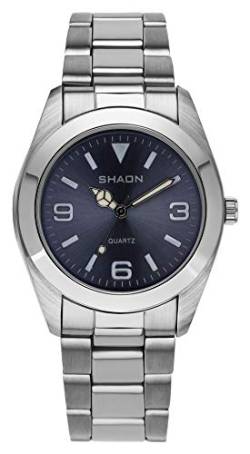 Shaon Herren Analog Quarz Uhr mit Edelstahl Armband 22-7121-98 von SHAON