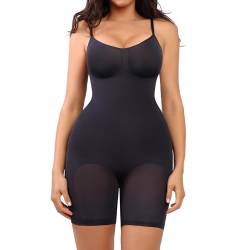 SHAPELLX Body für Damen, Bauchkontrolle, nahtlos, formend, Po-Lifter, Übergröße, Hüftverstärker, Ganzkörperformwäsche, A1-schwarz, X-Large-XX-Large von SHAPELLX