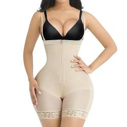 SHAPELLX Fajas Colombianas Shapewear für Frauen, Bauchkontrolle, Übergröße, postpartale Körperformer, Po-Lifting-Body, A2-beige, 5X-Large von SHAPELLX