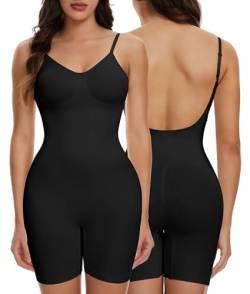 SHAPERIN Bodysuits Figurformender Shapewear Damen Rückenfrei Body Shaper Bauchweg Formend Miederbody Tummy Control Shape Up Full Body Women Schwarz S von SHAPERIN