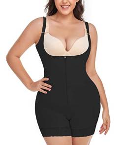 SHAPERIN Damen Body Shaper Bauchweg Body Figurformender Fajas Colombianas Miederbody Shapewear Bein Stark Formend Postpartum Schwarz #2 S von SHAPERIN