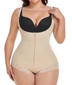 SHAPERIN Shapewear Bauchweg Damen Stark Formend Body Figurformender Fajas Colombianas Body Shaper Postpartum Beige L von SHAPERIN