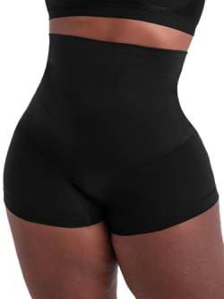 EMPETUA Boyshorts mit hoher Taille, figurformend, Bauchkontrolle, Taillenbund und Rückenglättung, für Damen, Übergröße - Schwarz - X-Large Plus von SHAPERMINT