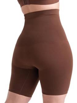 SHAPERMINT Body Shaper Shorts mit hoher Taille, Shapewear für Frauen, Bauchkontrolle, Oberschenkel-Schlankheitstechnologie, Schokolade, XXX-Large von SHAPERMINT