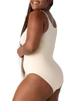 SHAPERMINT Body mit U-Ausschnitt für Damen | Shapewear Body Suits für Frauen mit Bauchkontrolle, Beige, L von SHAPERMINT