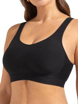 SHAPERMINT Damen Gepolstert, Kompressions, bügelloser BH, von klein bis Übergröße BHS für Frauen, Undurchsichtige, Schwarz, XX-Large von SHAPERMINT