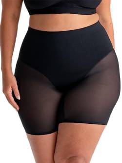 SHAPERMINT Kompressions-Shorts – Hohe Taille Frauen Mesh Body Shaper Shorts – Unterkleid Shapewear Shorts, kein Döbeln reiben, Schwarz, X-Large von SHAPERMINT