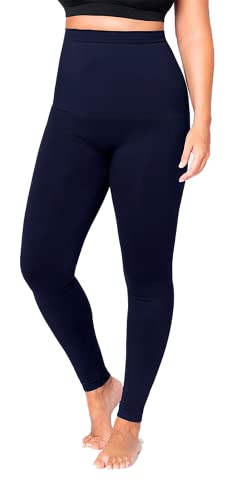 SHAPERMINT Leggings für Damen - Shapewear für Frauen Bauchkontrolle, Blau, 3X-Groß von SHAPERMINT