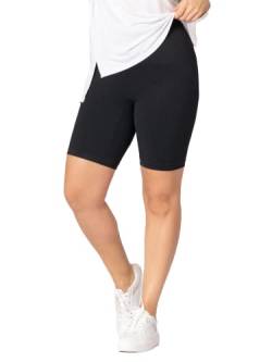 SHAPERMINT Mid Waisted Long Black Casual Biker Shorts für Damen - S bis Übergröße, Schwarz, 3X-Groß von SHAPERMINT