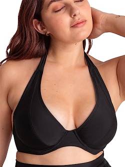 SHAPERMINT Neckholder-Bikinioberteil mit Unterstützung, figurformendes Badeanzug-Oberteil mit Kompression, Schwarz, schwarz, 4XL Mehr von SHAPERMINT