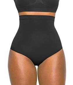 SHAPERX Bauchweg Unterhose Damen Tummy Control Shapewear Figurformende Unterwäsche Body Shaper Hip Lifting Miederslips,UK-SZ5225-Black-XXS/XS von SHAPERX