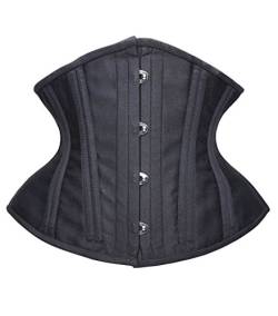 SHAPERX Damen Waist Trainer Korsett Doppelt Stahl Knochen Cincher Corset Tummy Unterbrust Body Shaper zur Gewichtsreduktion, UK-SZ70930-Black-XL von SHAPERX