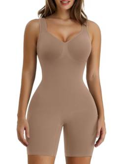 SHAPERX Shapewear Damen Bauchweg Stark Formend Body Shaper Overall-Shorts Abnehmen Shaping Bodysuit, UK-SZ5310-Sienna-2XL/3XL von SHAPERX