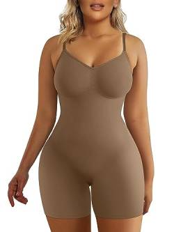 SHAPERX Shapewear für Damen Figurformender Body Shaper Bauchweg Formende Bodys Abnehmen Shaping Bodysuit, UK-SZ5218-Brown-2XL/3XL von SHAPERX