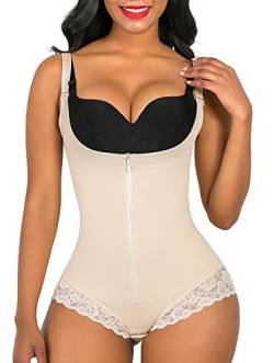 Shaperx Damen-Formwäsche, Bauchkontrolle, Fajas Colombianas, Bodyshaper mit offener Brust, für einen schlankeren Körper - Beige - Large von SHAPERX