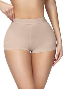 SHAPSHE Shapewear für Frauen Bauchkontrolle Höschen Nahtlose Butt Lifting Kompression Unterwäsche Fajas Colombianas BBL shorts, Beige, XXL von SHAPSHE