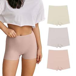 SHARICCA Damen Shorts Radlerhose Unterhose Hotpants Kurze Hose Hohe Taille Boxershorts aus Viskose 3er Pack (3P03, XL) von SHARICCA