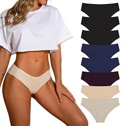 SHARICCA Damen Unterhosen Nahtlos Atmungsaktiv Stretch Damen Slips Hipster Bequeme Unterwäsche für Frauen Mehrpack (8er Pack-Mehrfarbig-11, XL) von SHARICCA