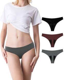 SHARICCA Periodenunterschwäsche String Tanga Periodenunterwäsche Niedrige Taille Thongs Unterhosen Damen (Mehrfarbig-07, M) von SHARICCA