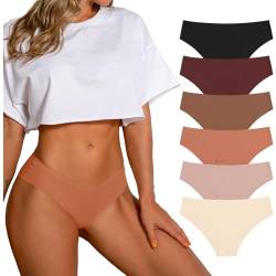SHARICCA Seamless Unterwäsche Damen Nahtlose Slips Ohne Naht Damen Brazilian Unterhose Atmungsaktiv Weich Panties für Frauen (Mehrfarbig-6P13 L) von SHARICCA