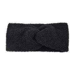 Stirnband Damen Winter Damen Winter Gestrickte Kreuz Stirnbänder for Frauen Mädchen Winter Breite Warme Twist Stretch Headwrap Weiches Haar Accesssories (Color : Black) von SHBHWS