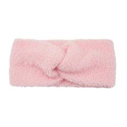 Stirnband Damen Winter Damen Winter Gestrickte Kreuz Stirnbänder for Frauen Mädchen Winter Breite Warme Twist Stretch Headwrap Weiches Haar Accesssories (Color : Pink) von SHBHWS